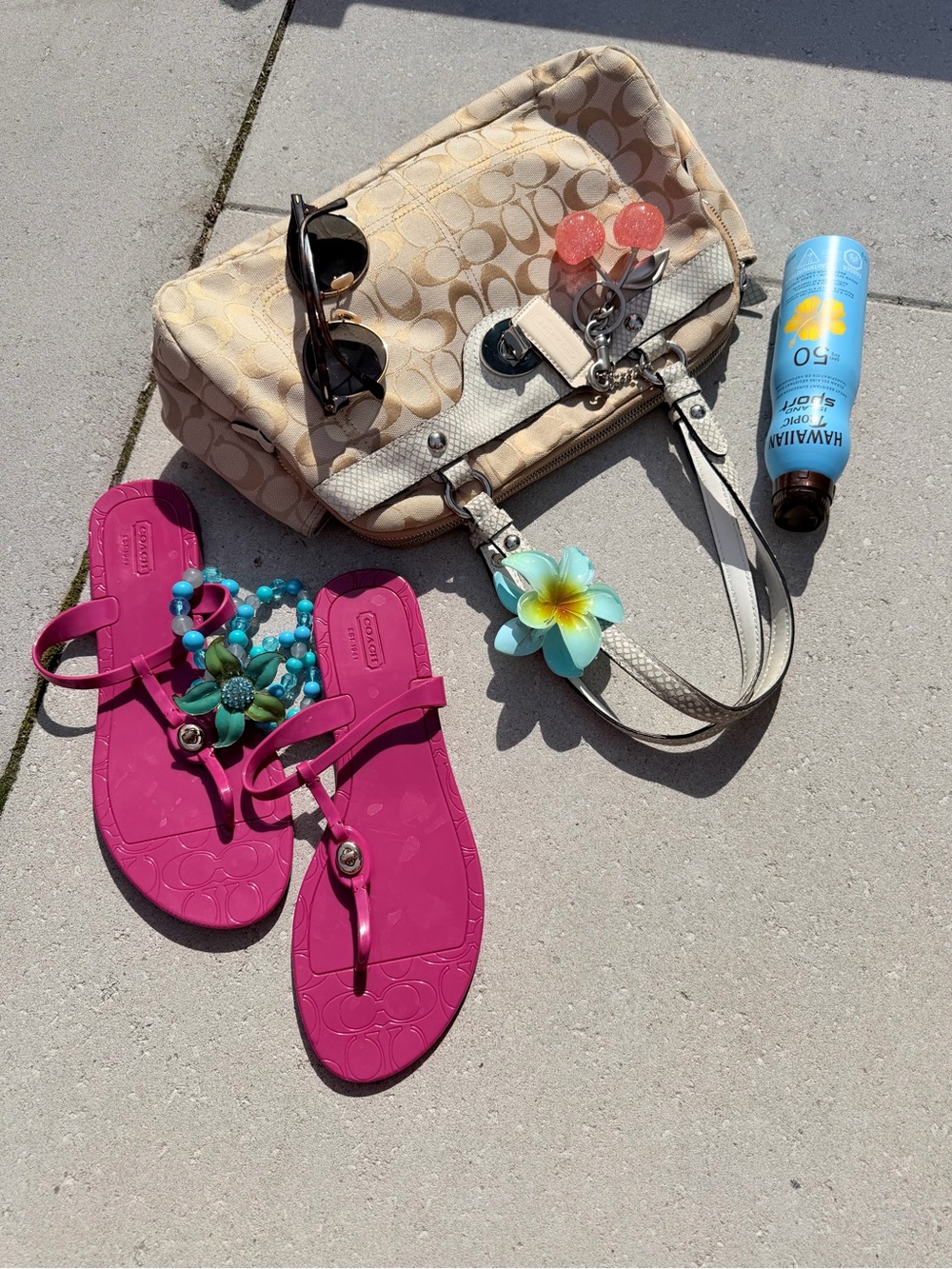 vintage Coach Turlock  Pink Flip Flops